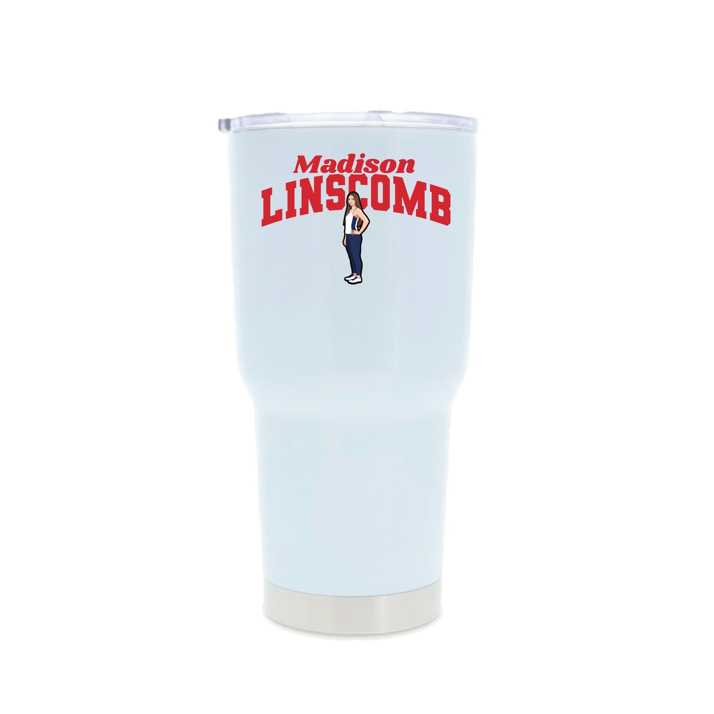 30oz Stainless Steel Tumbler — Signature Arch in White