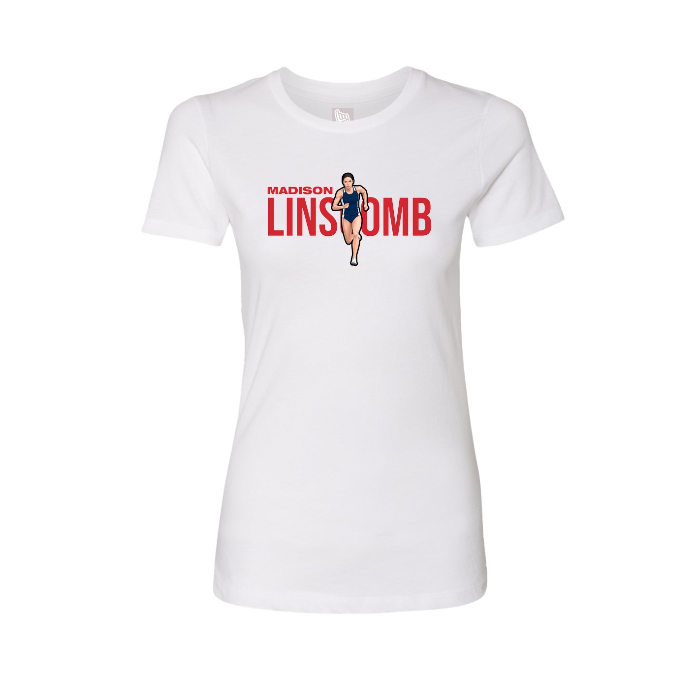 Fitted Women's Tee — Player Name in White