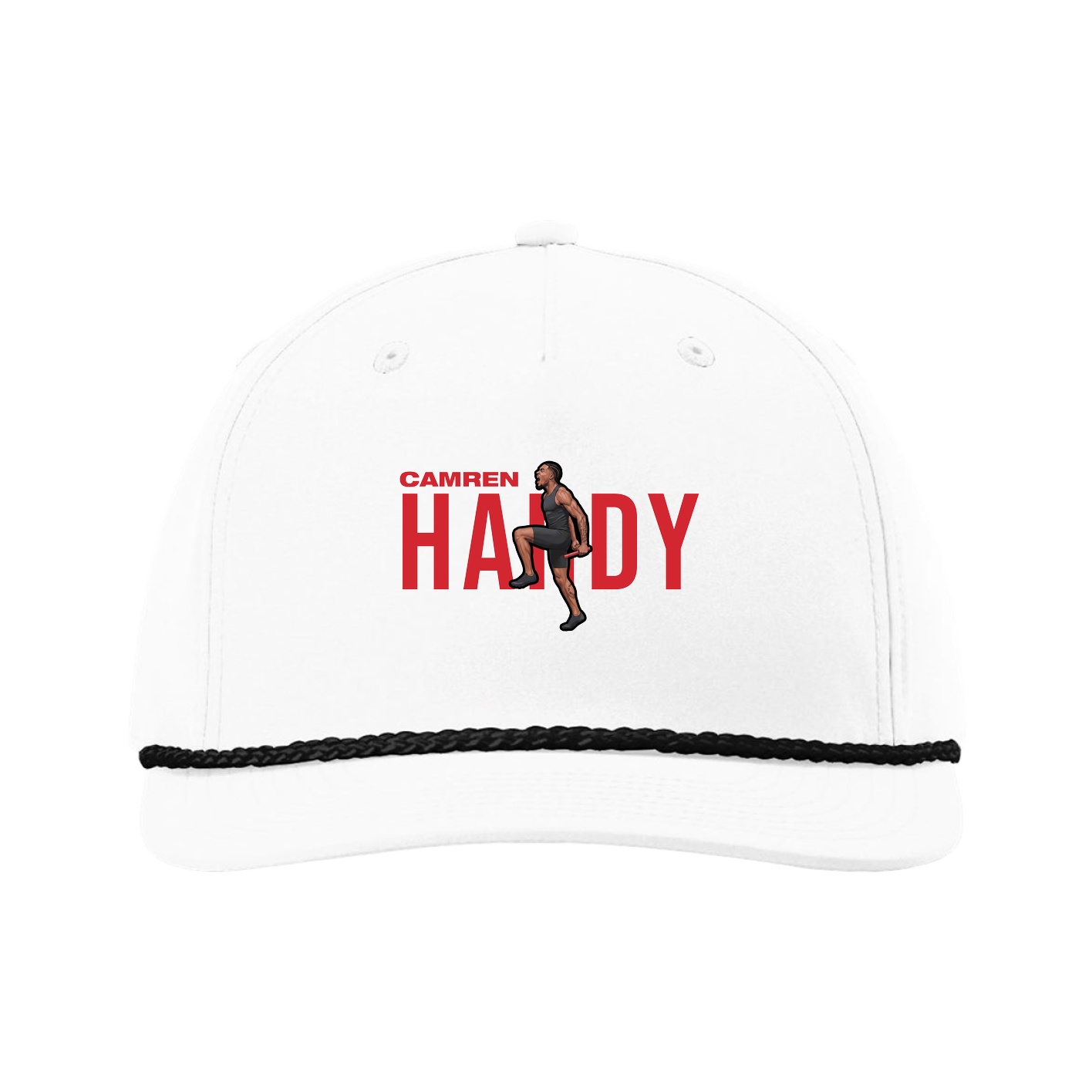Five-Panel Classic Rope Cap — Player Name in White