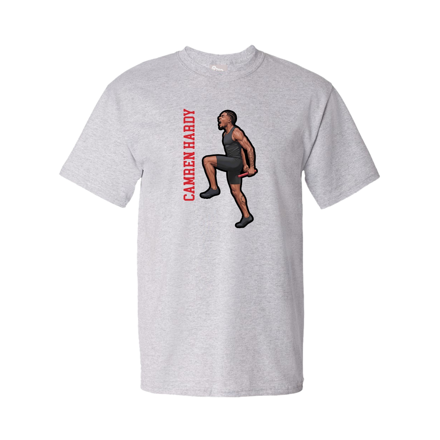 Tee — Name Vertical in Grey