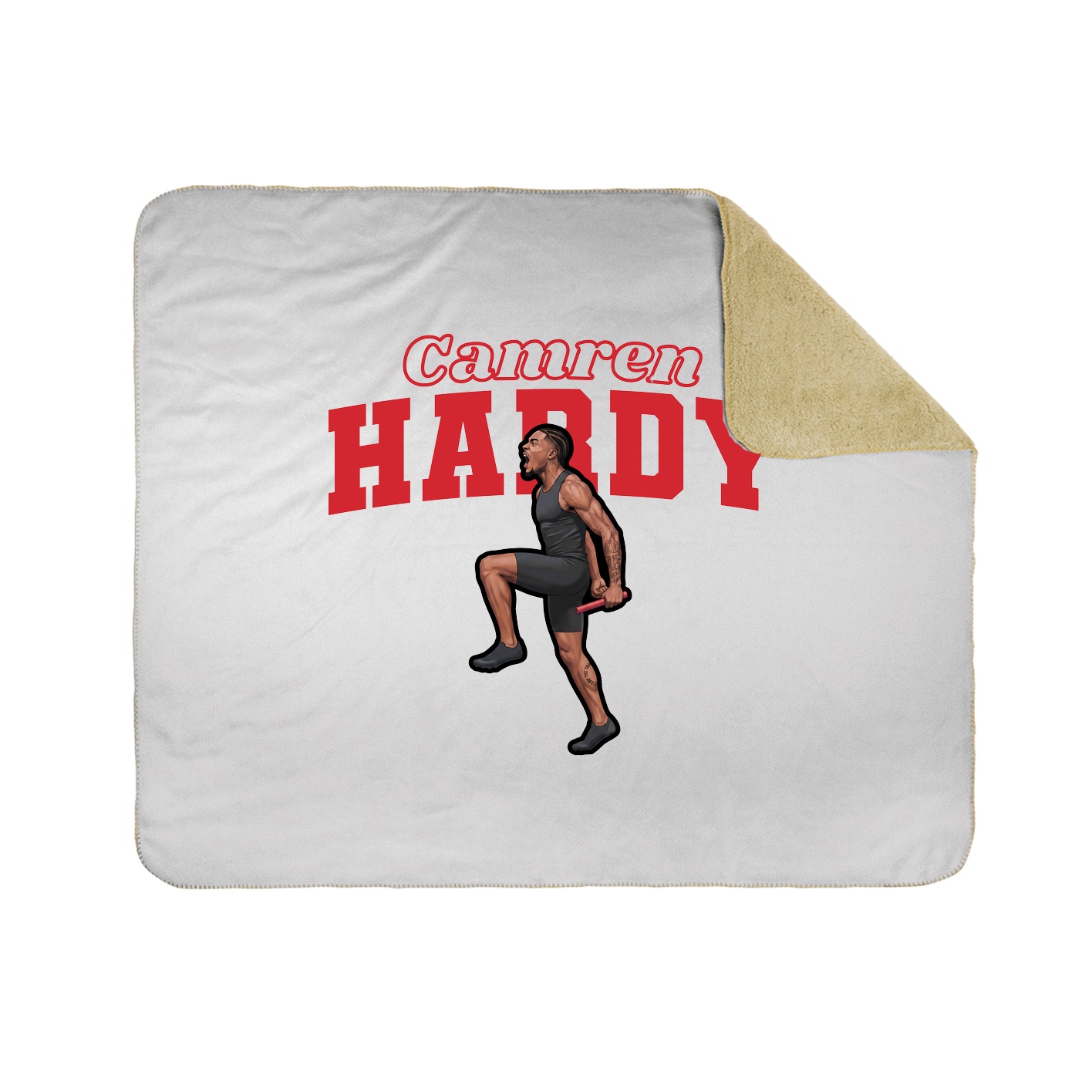 Throw Blanket — Name Arch in White