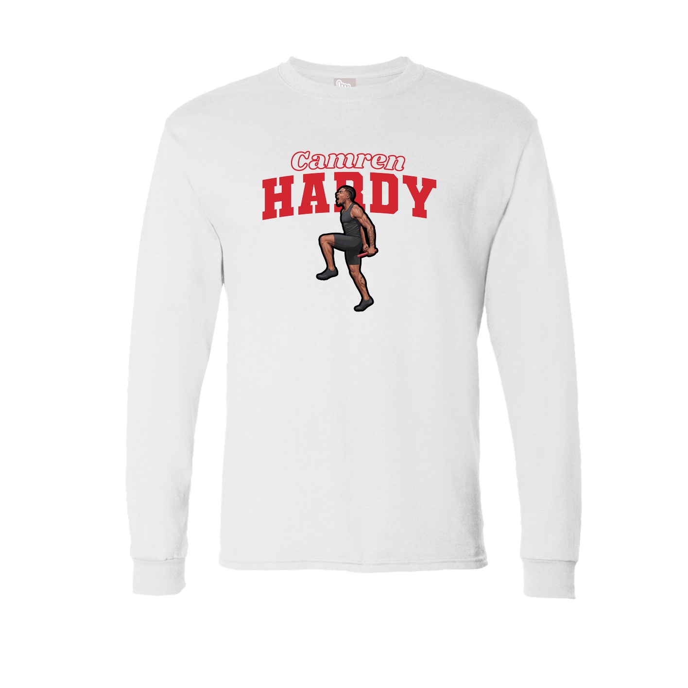 Long Sleeve Tee — Name Arch in White