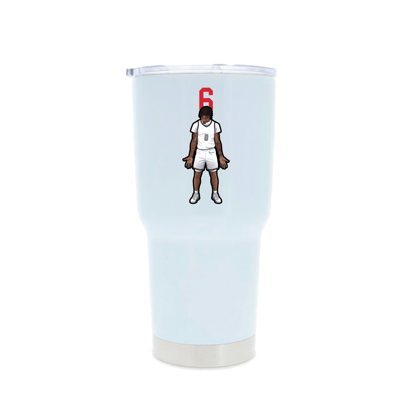 30oz Stainless Steel Tumbler — Number Top in White