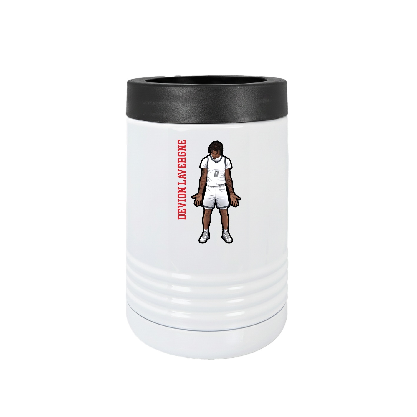 Beverage Holder — Name Vertical in White