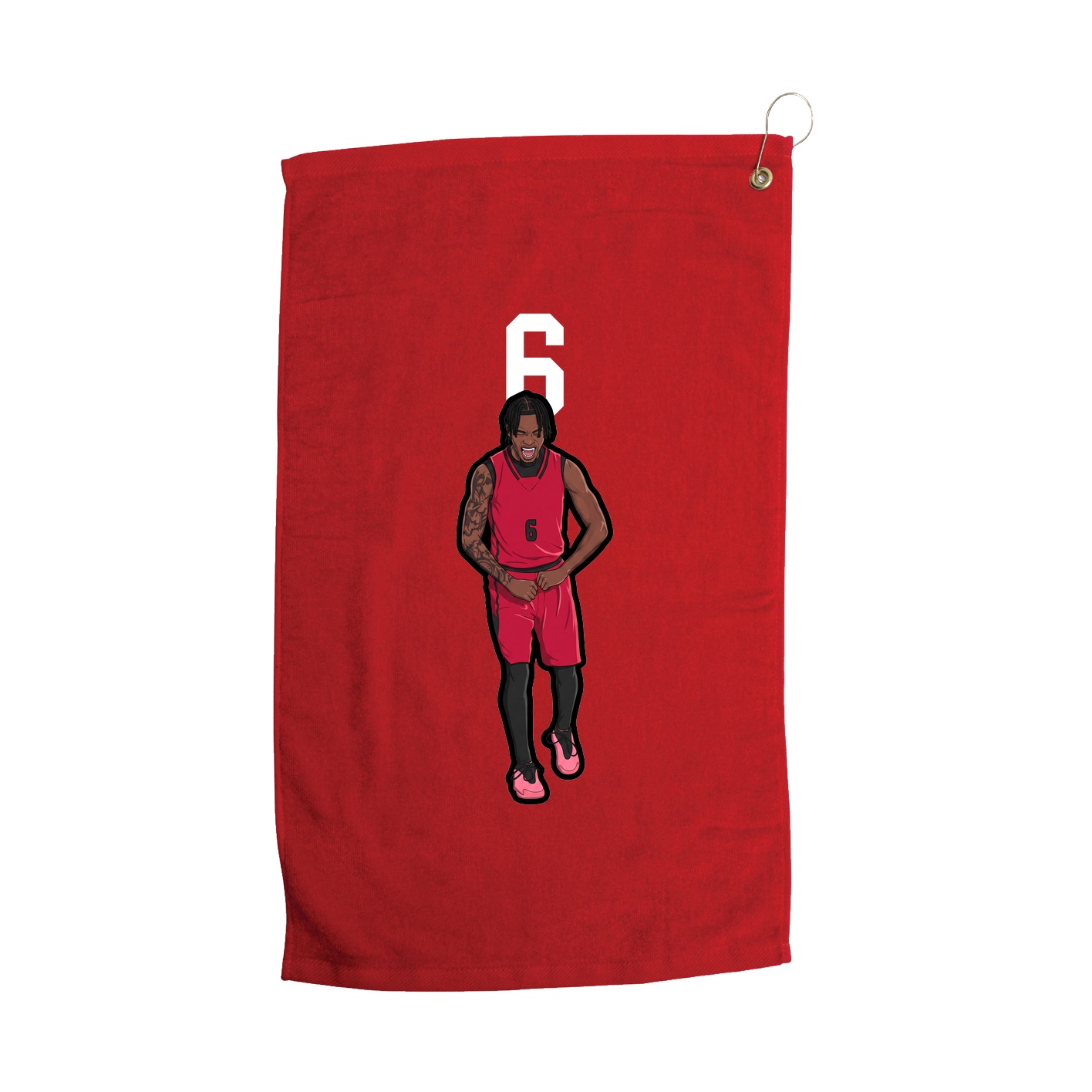 Golf Towel — Number Top in Red