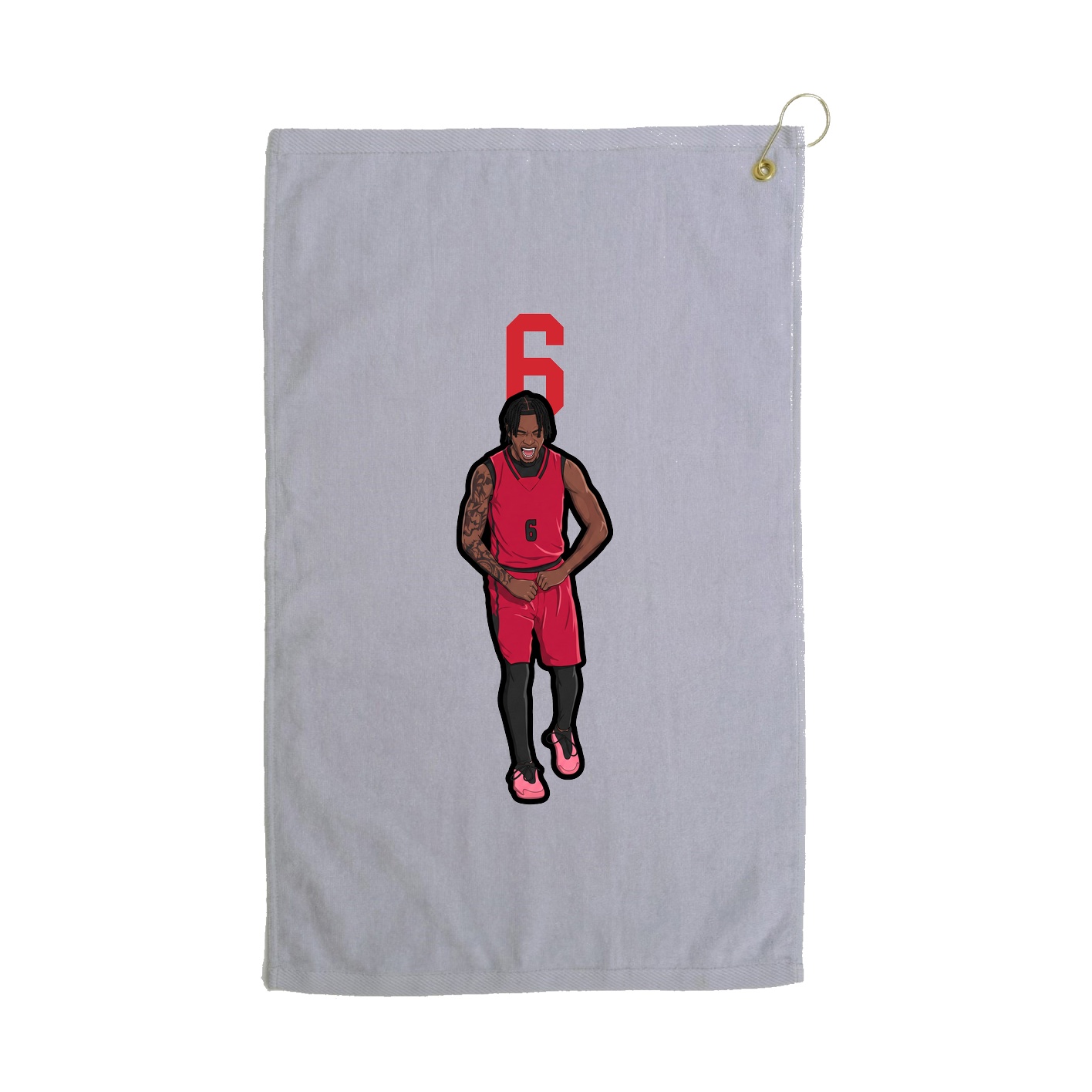 Golf Towel — Number Top in Grey