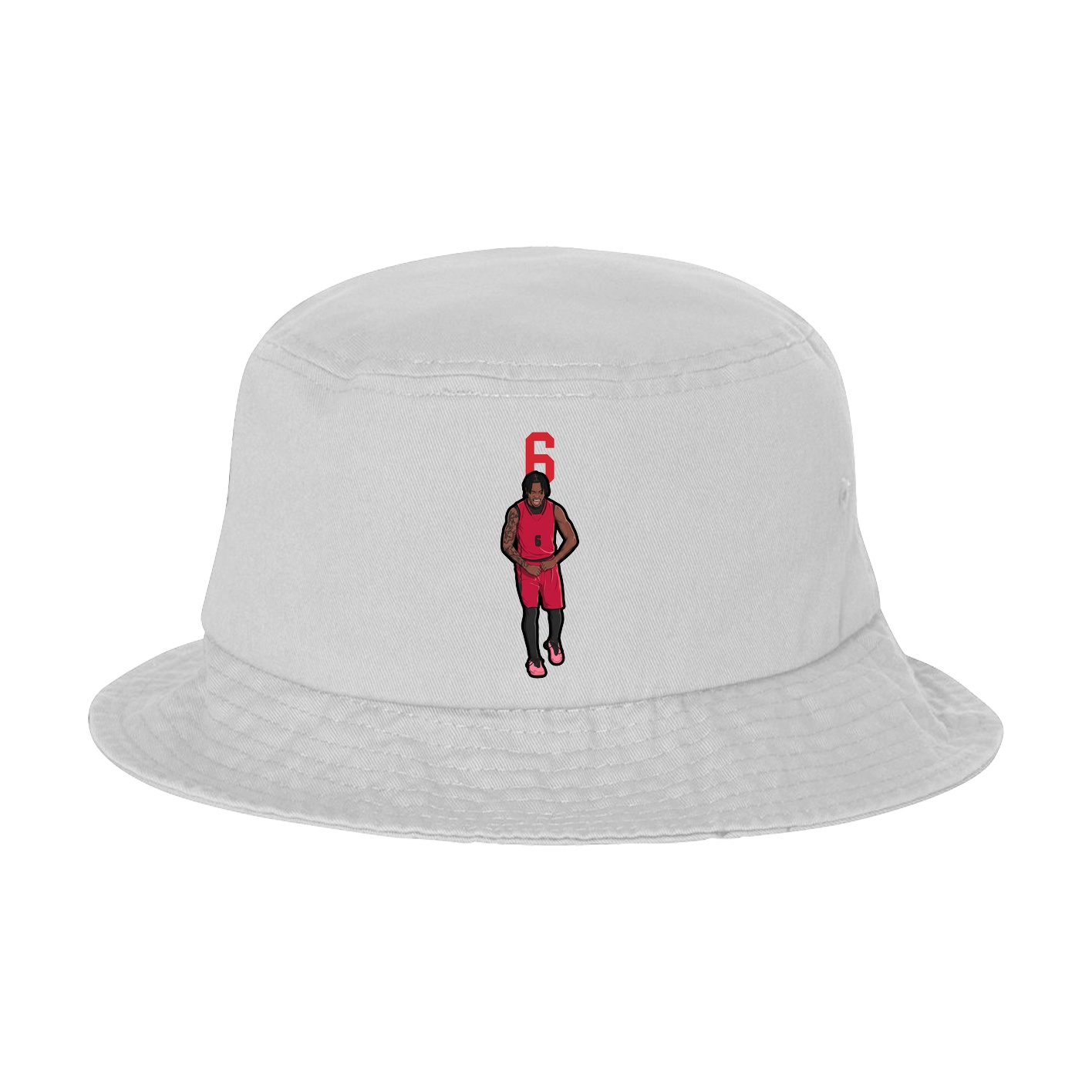 Bucket Cap — Number Top in White