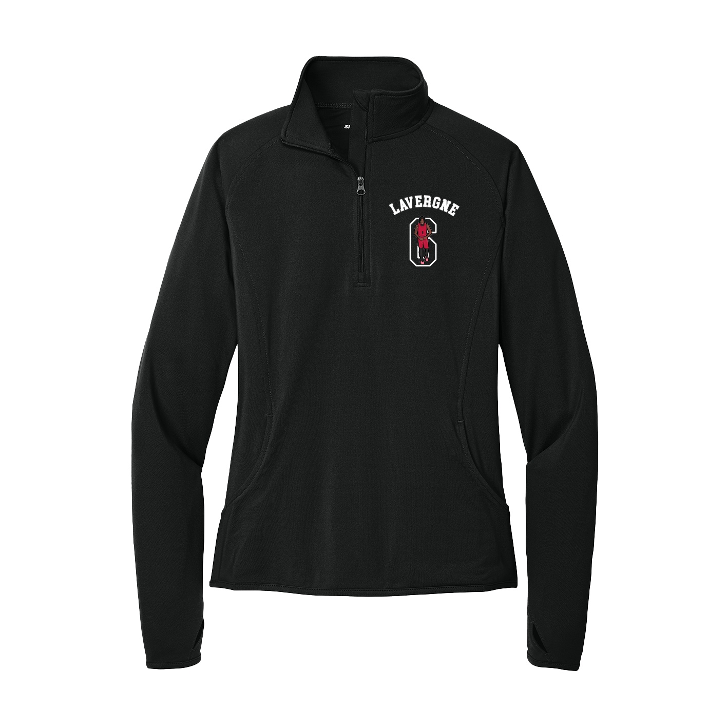 Women's Q-Zip Pullover — Shirsey Arch in Black