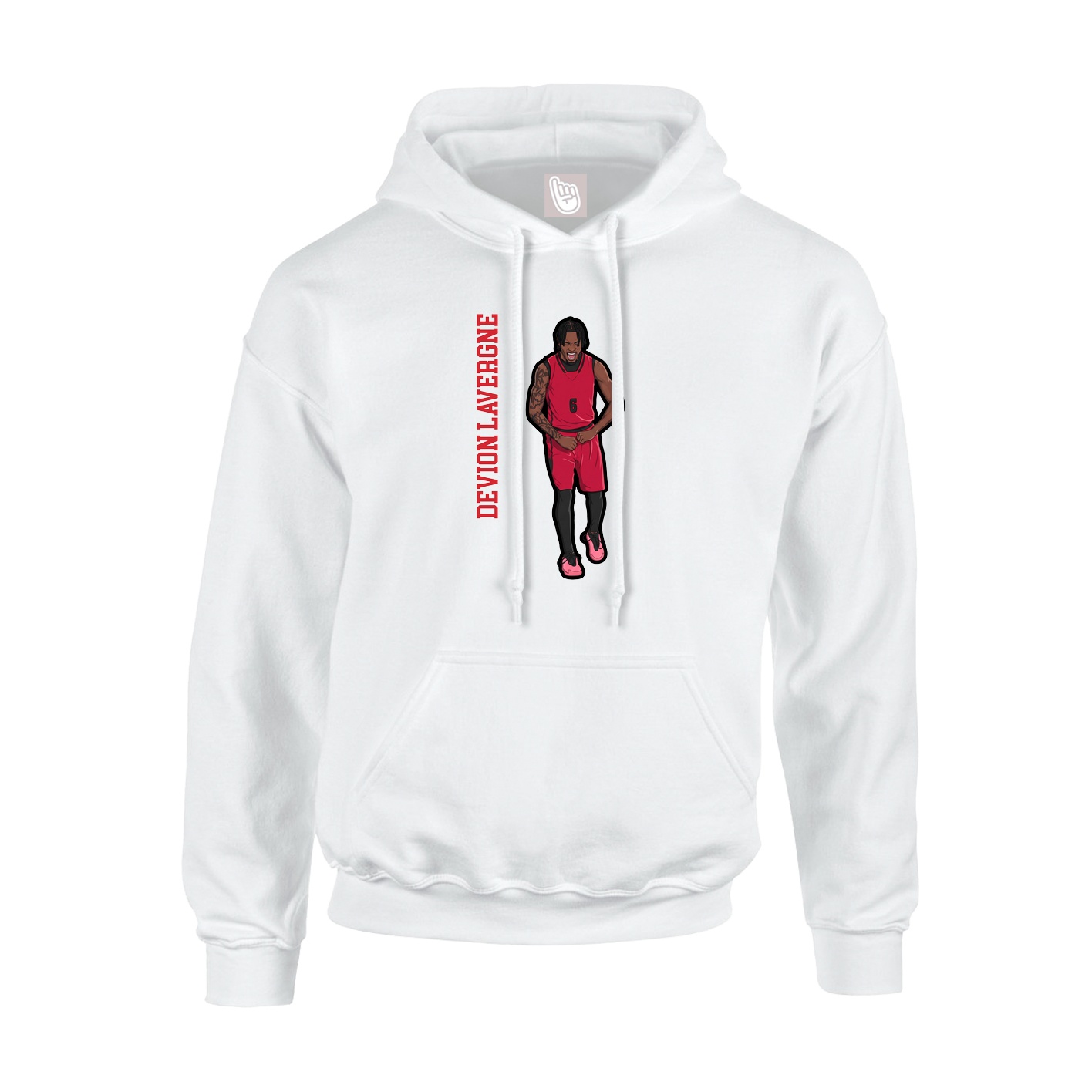Youth Hoodie — Name Vertical in White