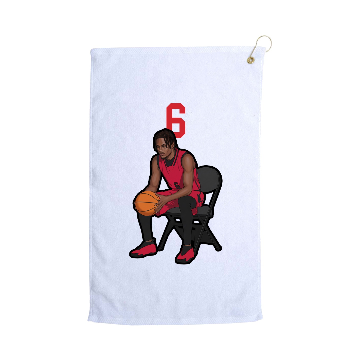 Golf Towel — Number Top in White