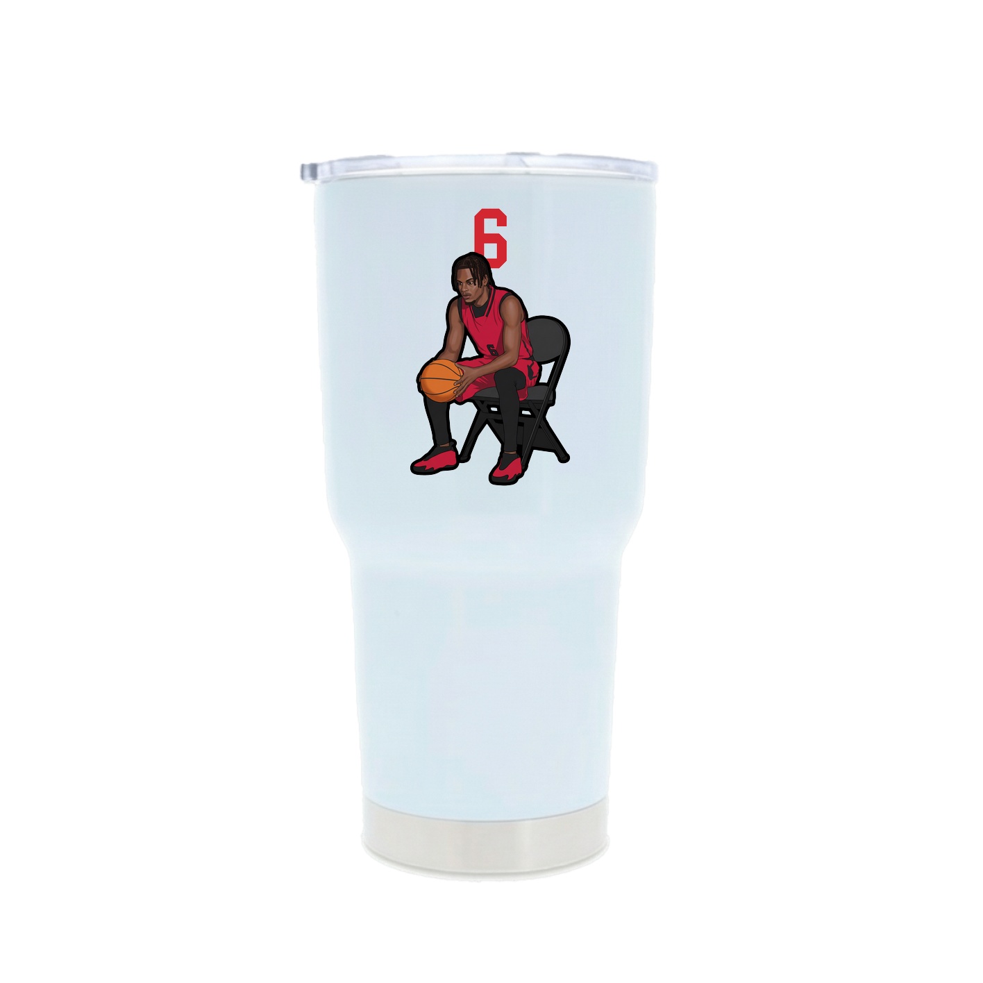 30oz Stainless Steel Tumbler — Number Top in White