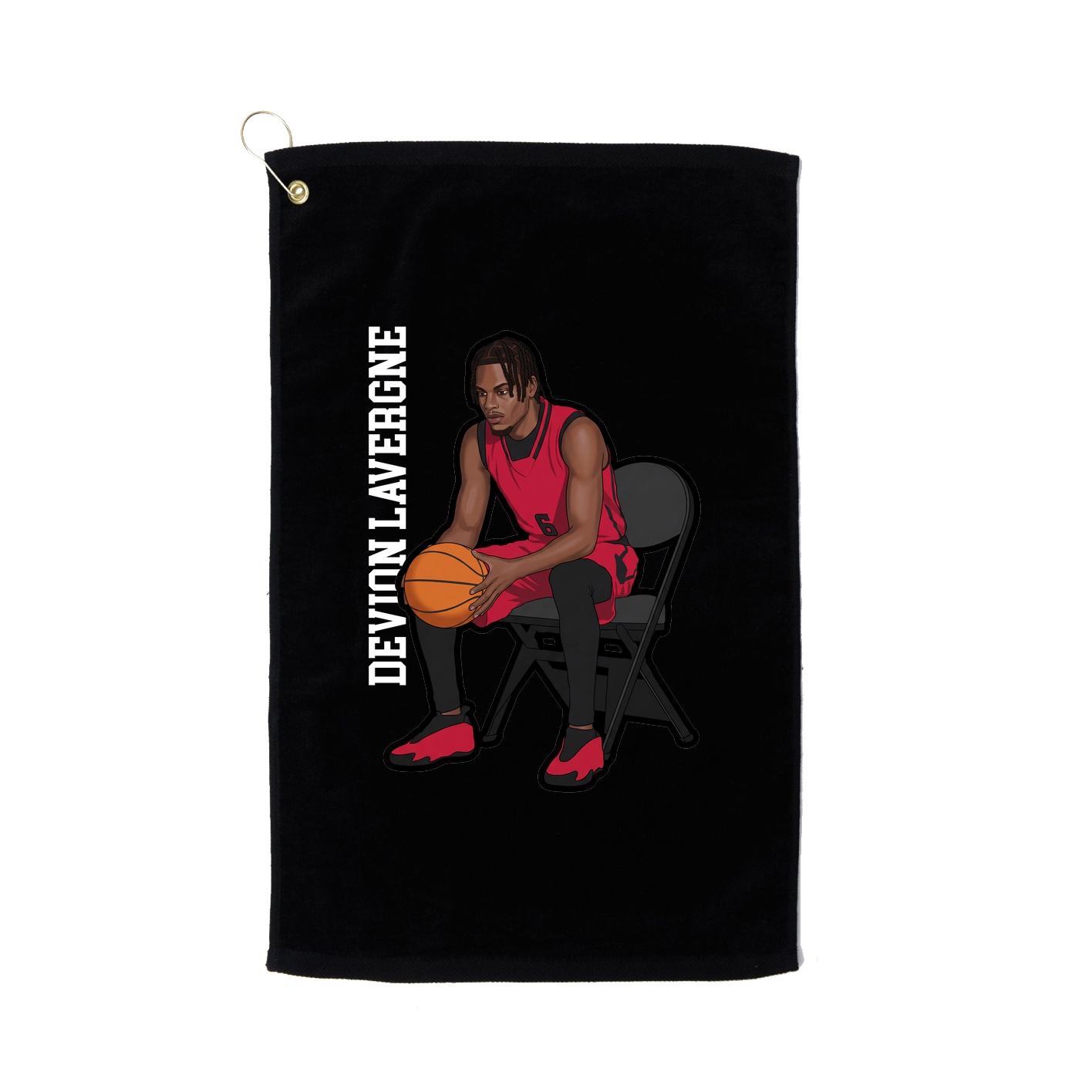 Golf Towel — Name Vertical in Black