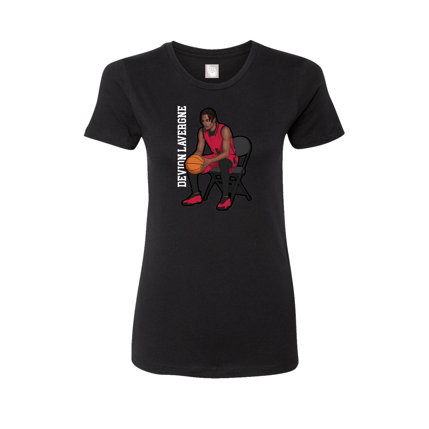 Womens Tee — Name Vertical in Black