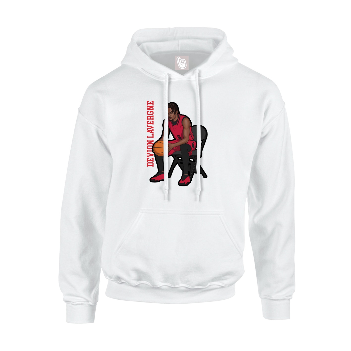 Hoodie — Name Vertical in White