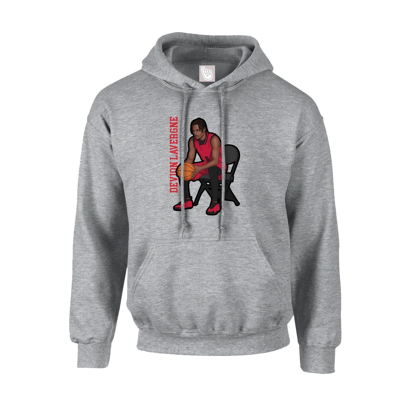 Youth Hoodie — Name Vertical in Grey