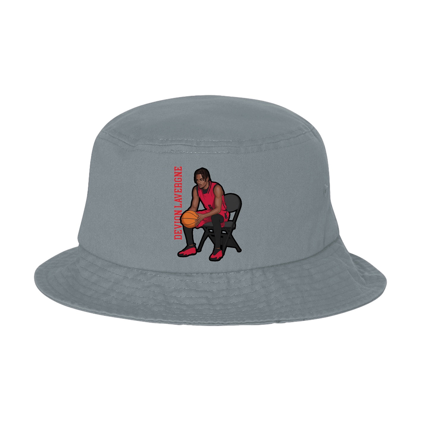 Bucket Cap — Name Vertical in Grey