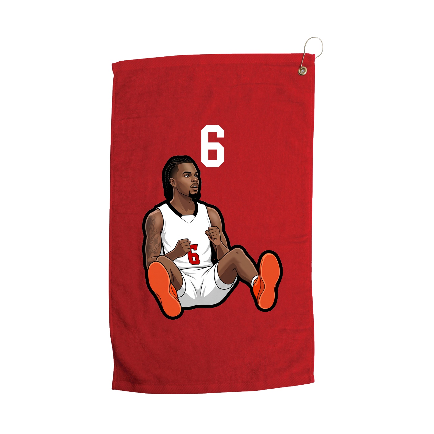 Golf Towel — Number Top in Red