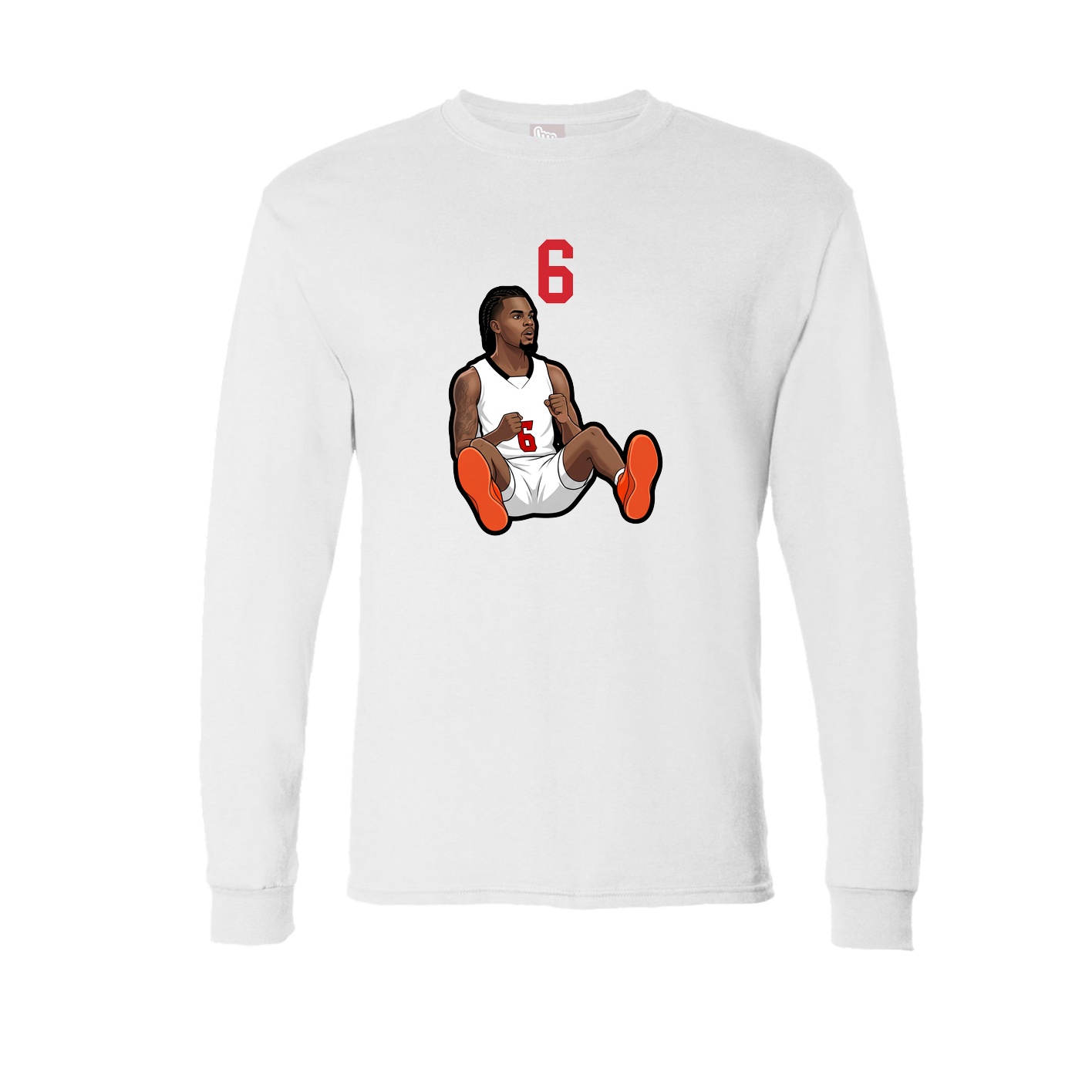 Long Sleeve Tee — Number Top in White
