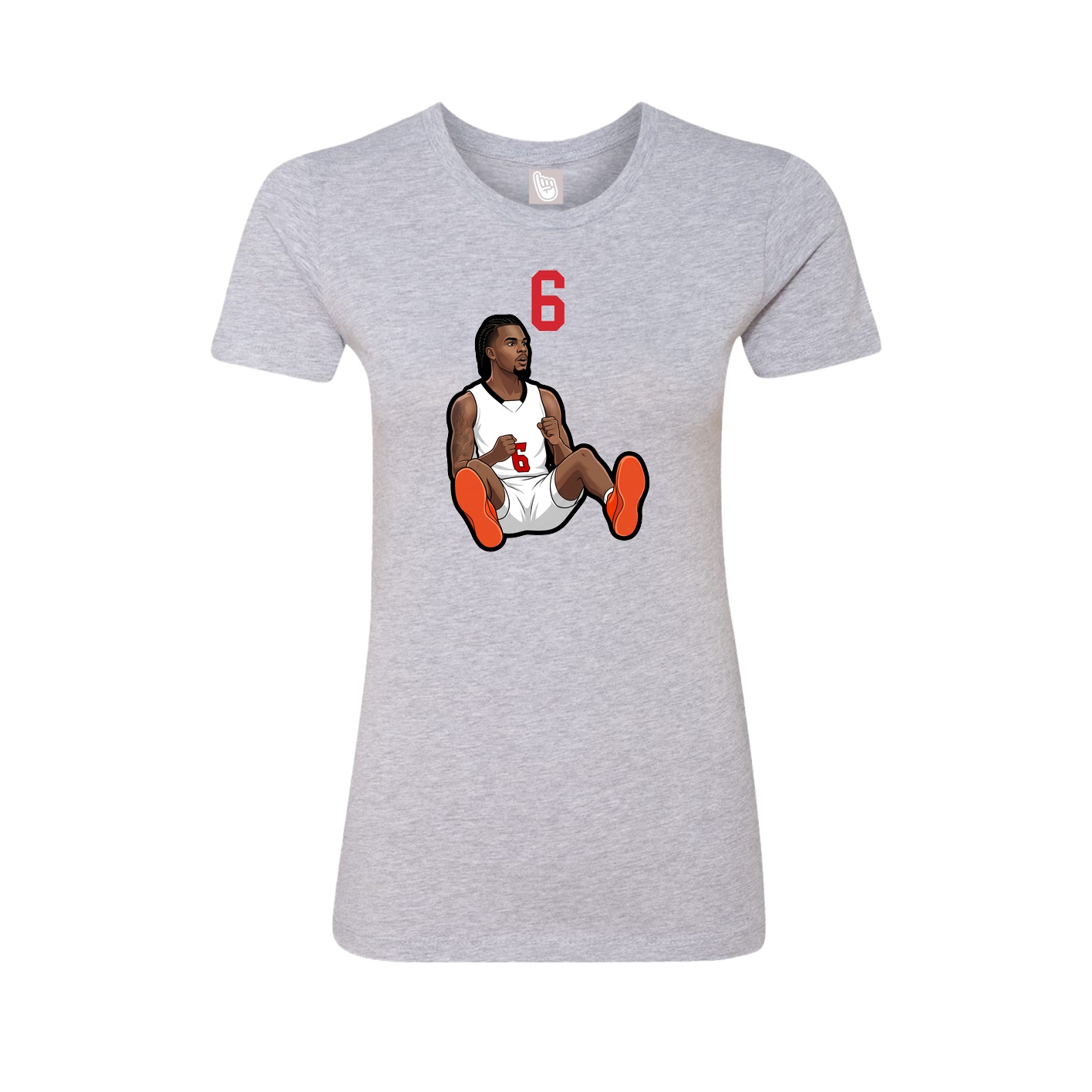Fitted Women's Tee — Number Top in Grey