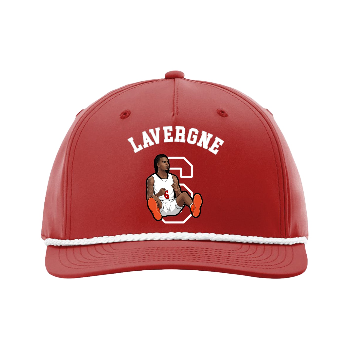 Five-Panel Classic Rope Cap — Shirsey Arch in Red