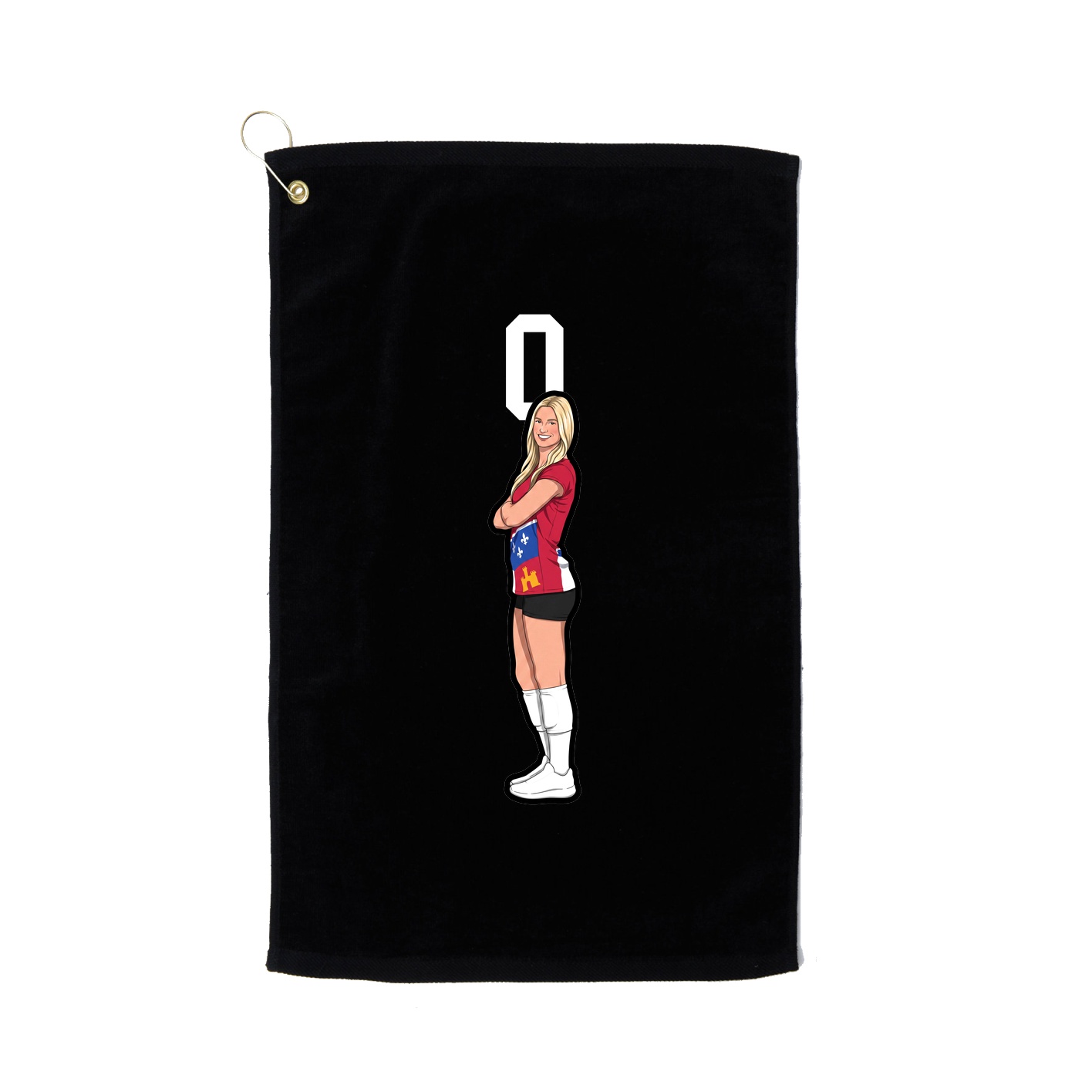 Golf Towel — Number Top in Black