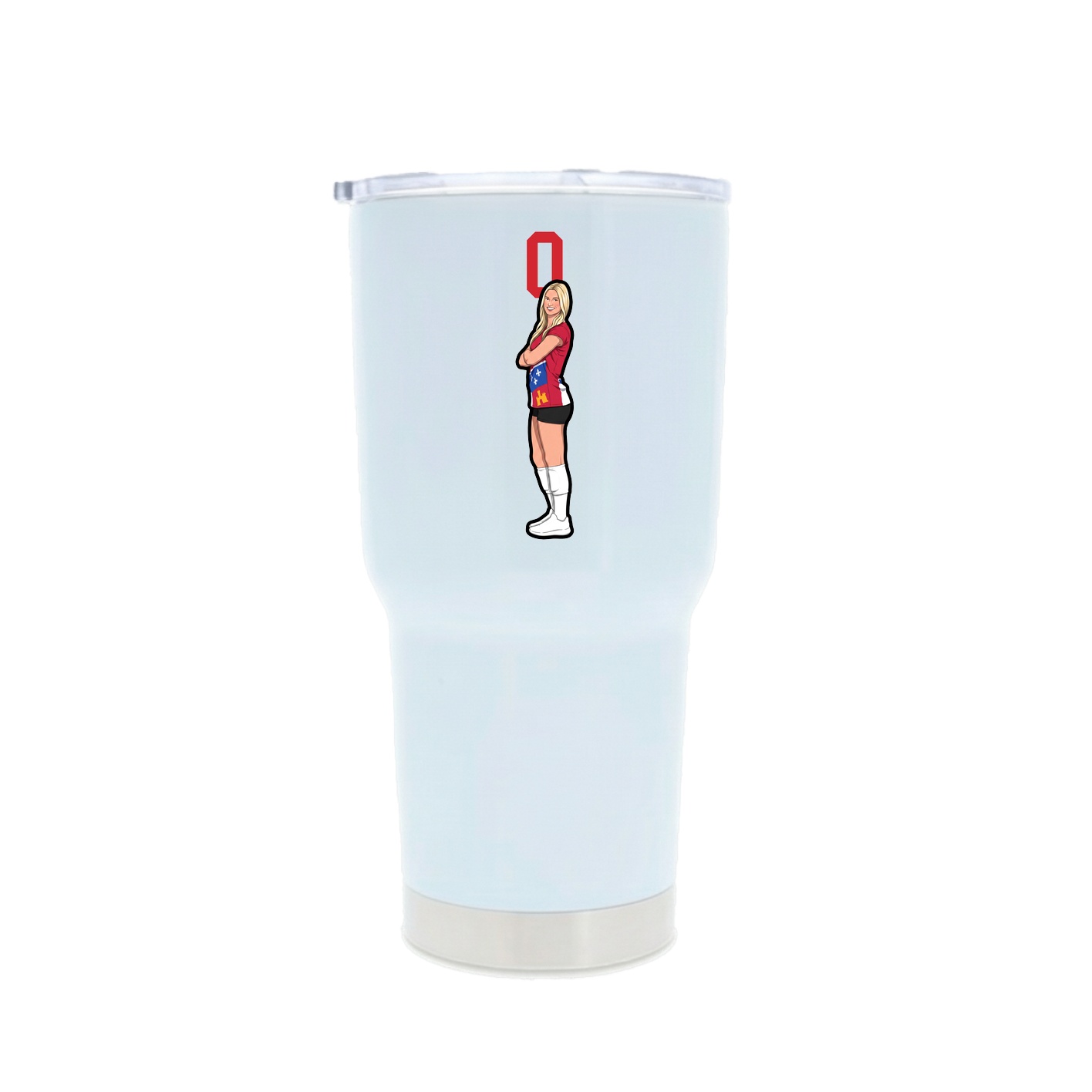 30oz Stainless Steel Tumbler — Number Top in White