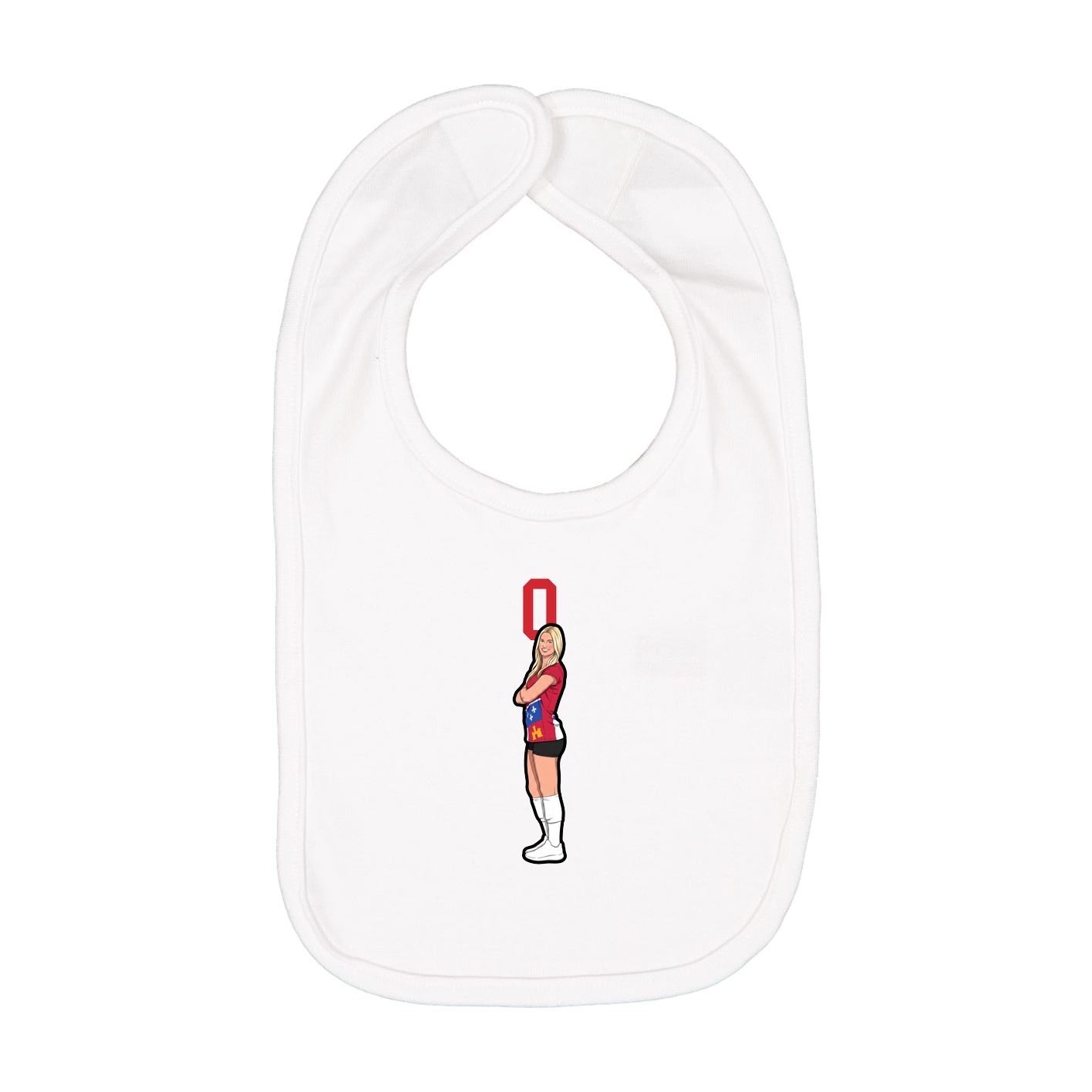 Infant Bib — Number Top in White