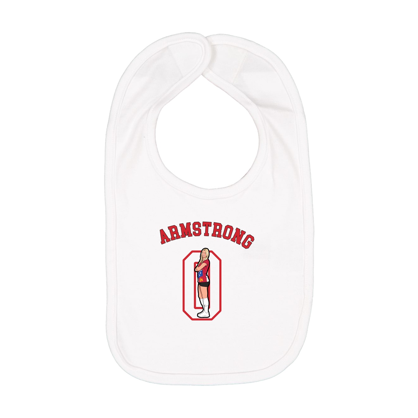 Infant Bib — Shirsey Arch in White