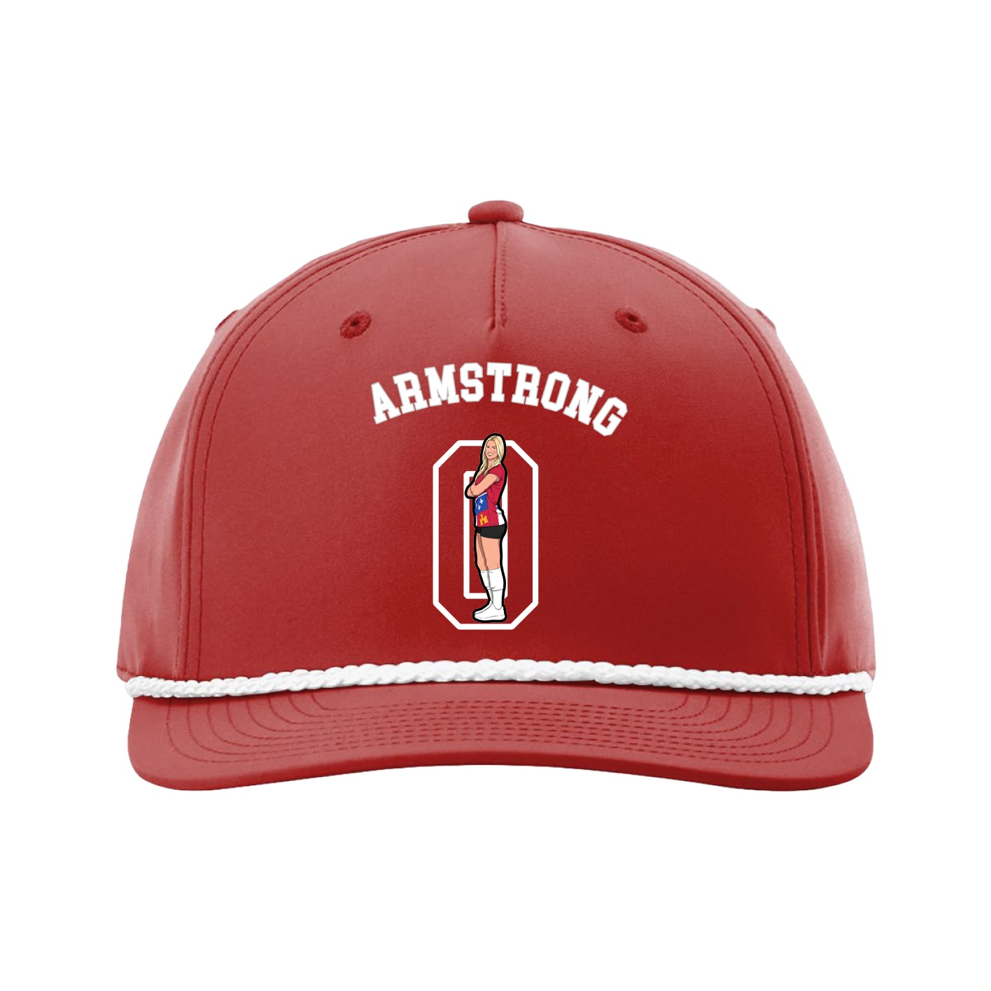 Five-Panel Classic Rope Cap — Shirsey Arch in Red