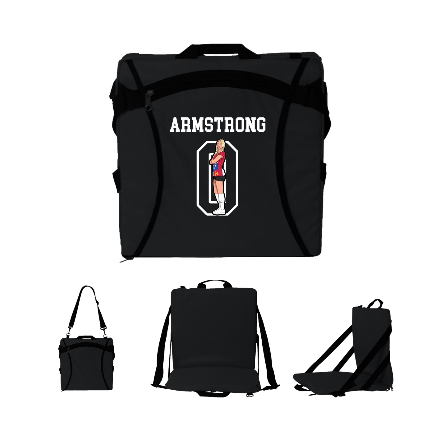 Folding Stadium Seat — Shirsey in Black