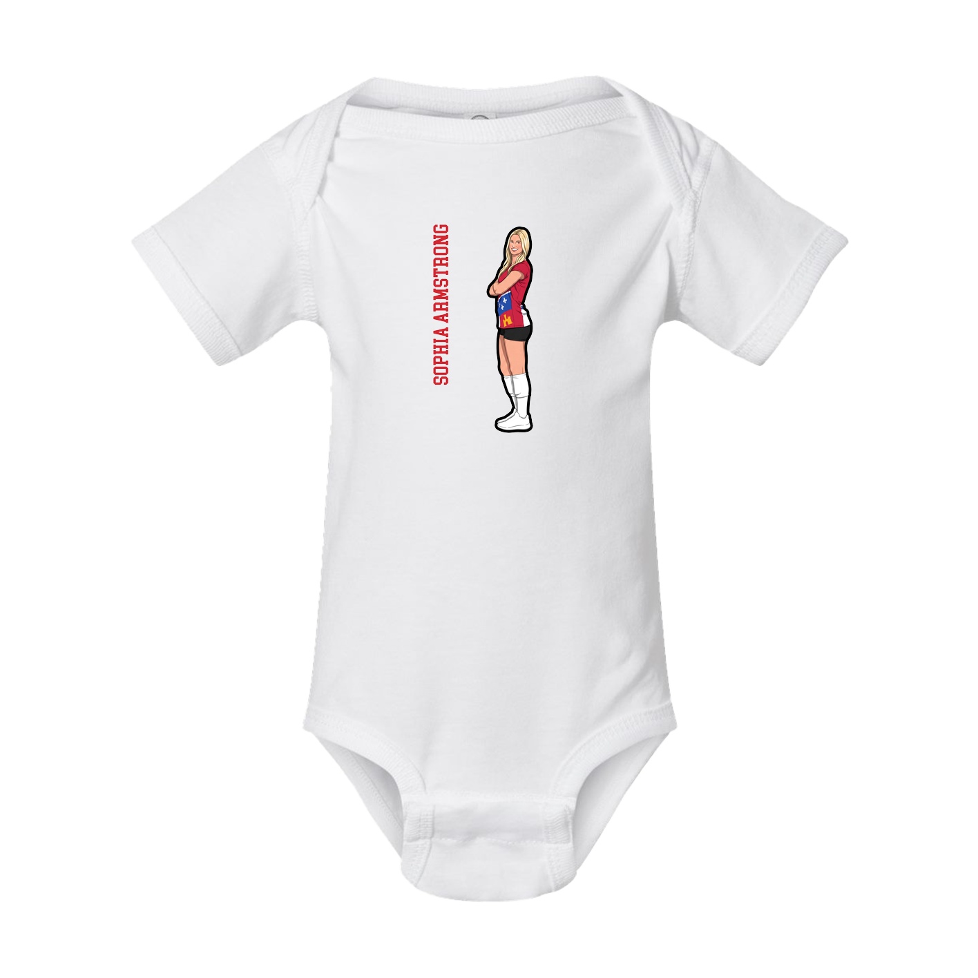 Baby Onesie — Name Vertical in White