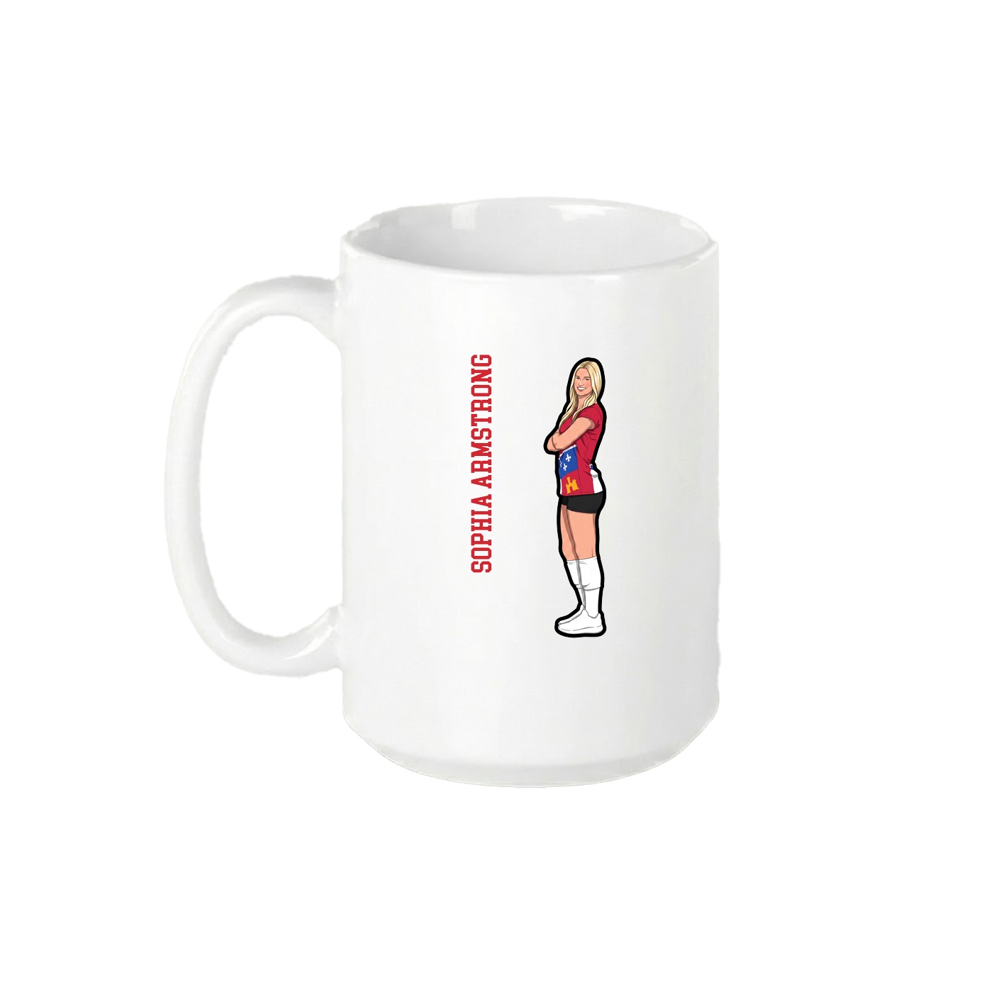15oz Coffee Mug — Name Vertical in White