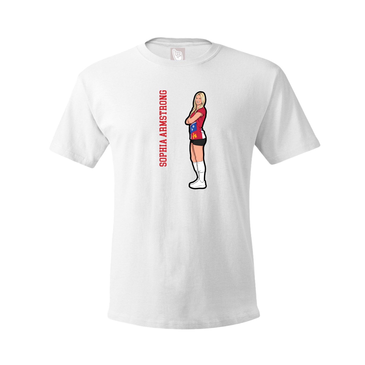 Youth Tee — Name Vertical in White