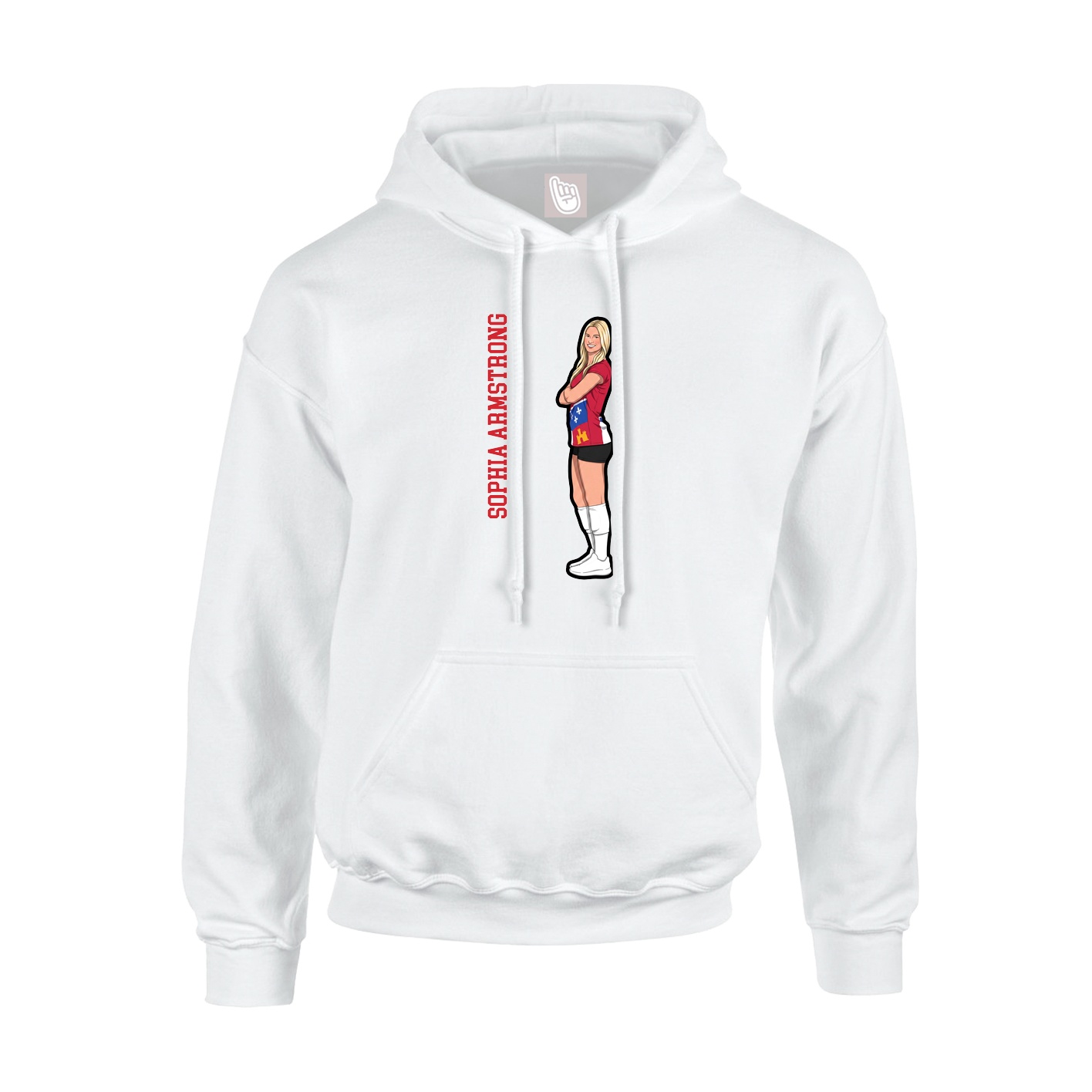 Hoodie — Name Vertical in White