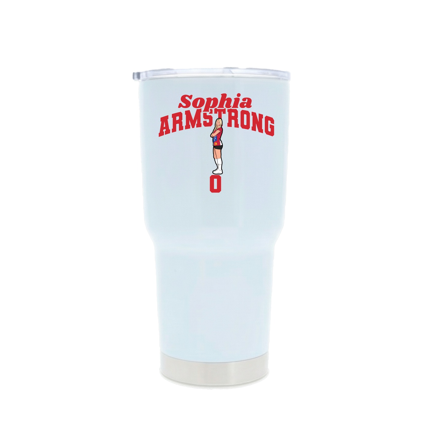 30oz Stainless Steel Tumbler — Signature Arch in White