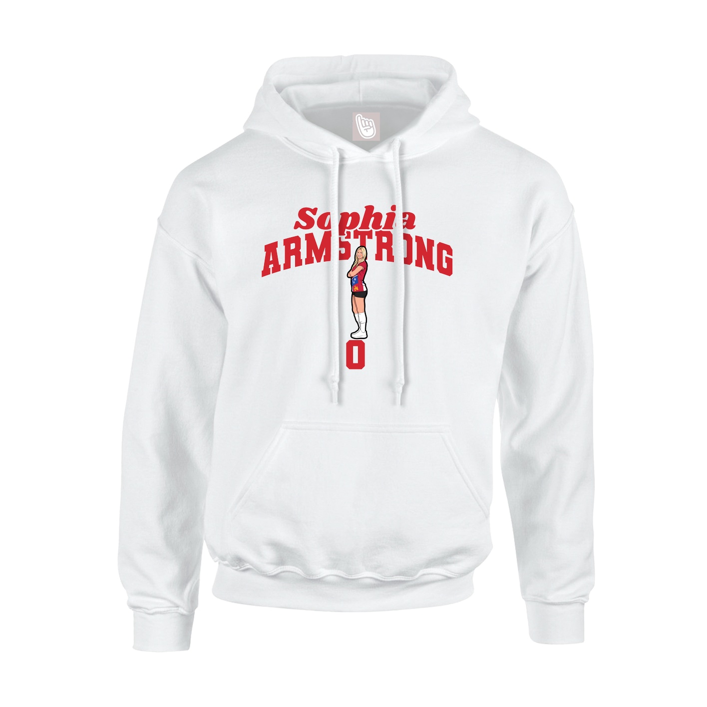 Youth Hoodie — Signature Arch in White