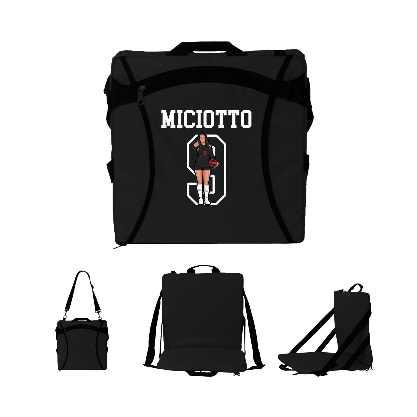 Folding Stadium Seat — Shirsey in Black