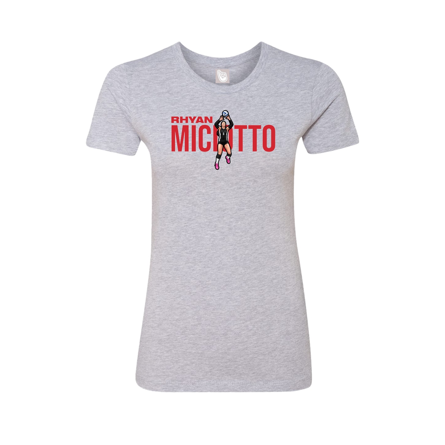 Fitted Women's Tee — Player Name in Grey