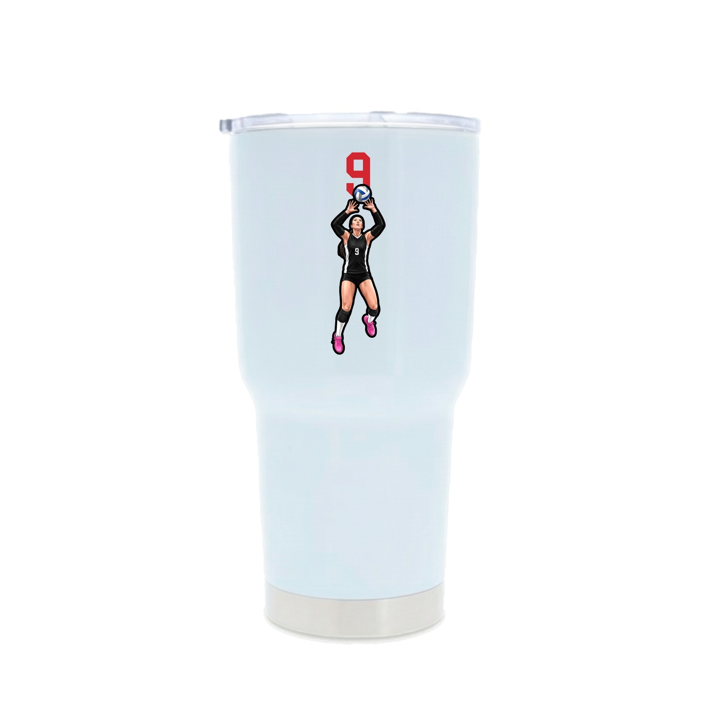 30oz Stainless Steel Tumbler — Number Top in White