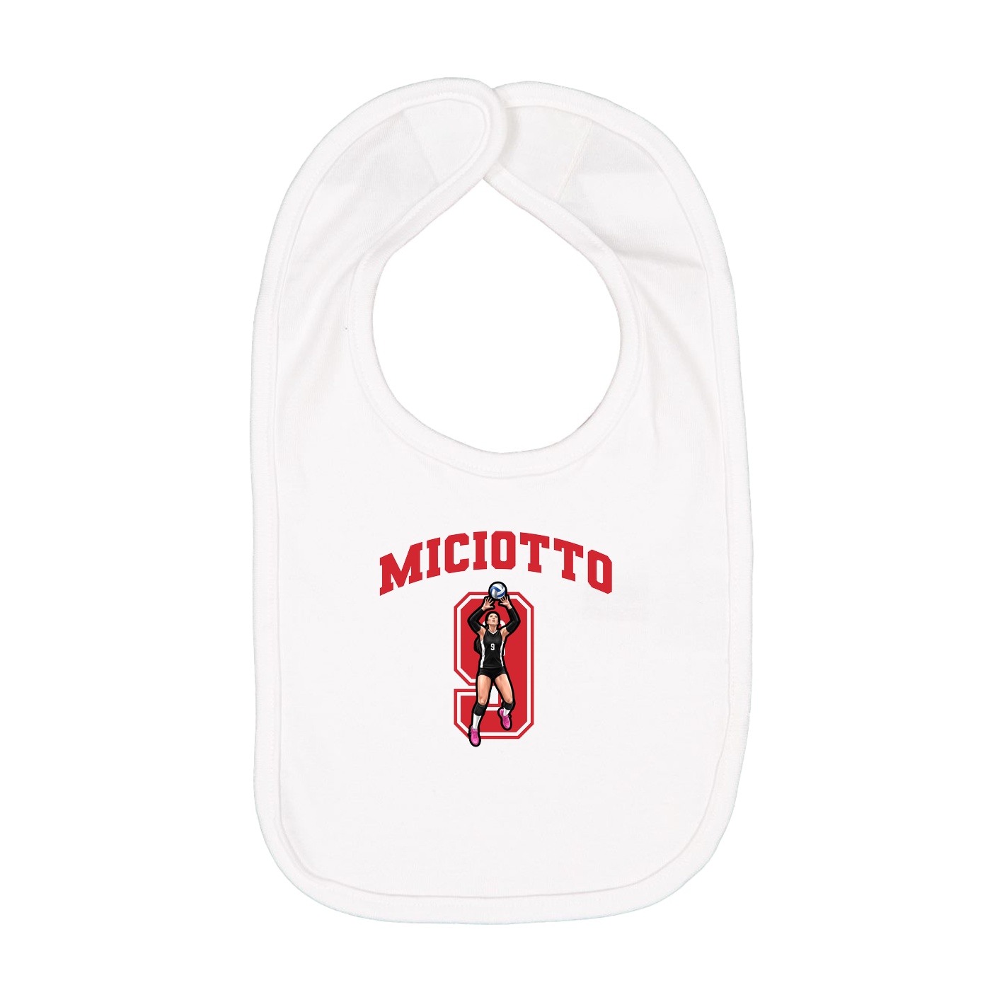 Infant Bib — Number in White