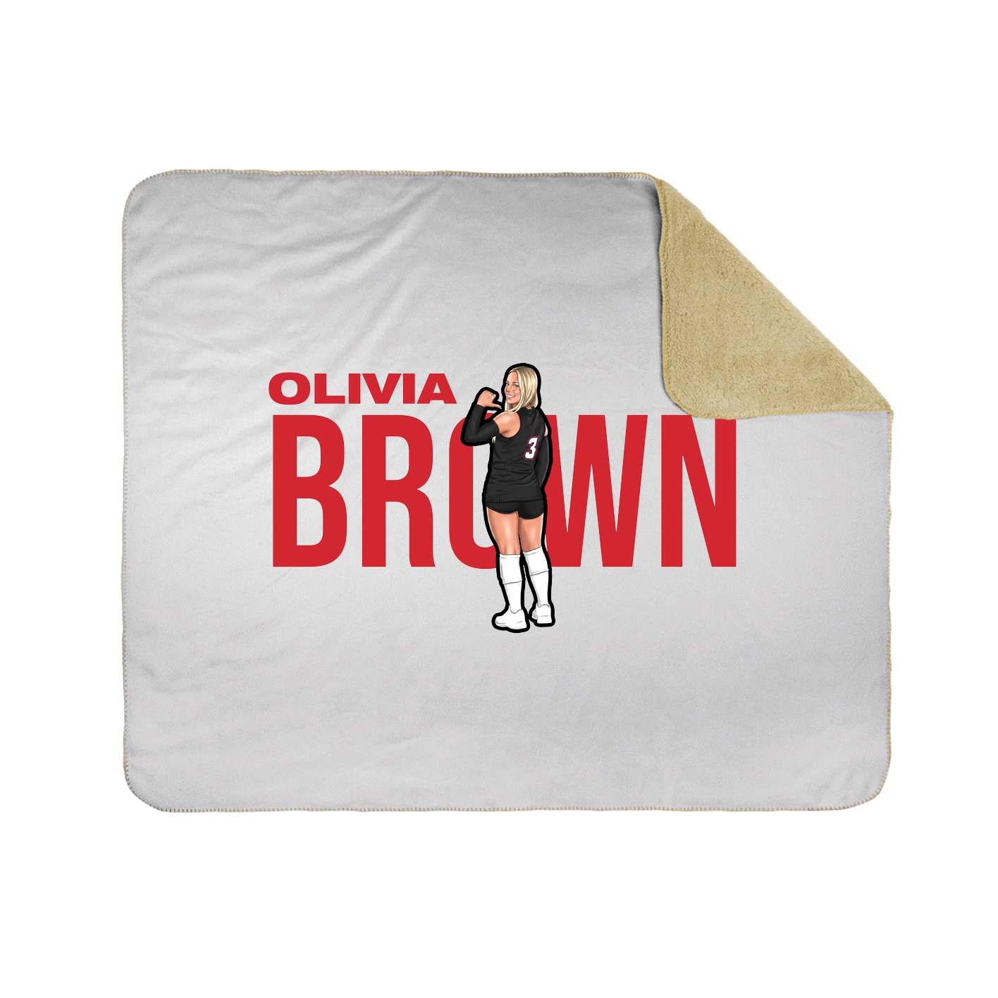 Throw Blanket — Player Name in White
