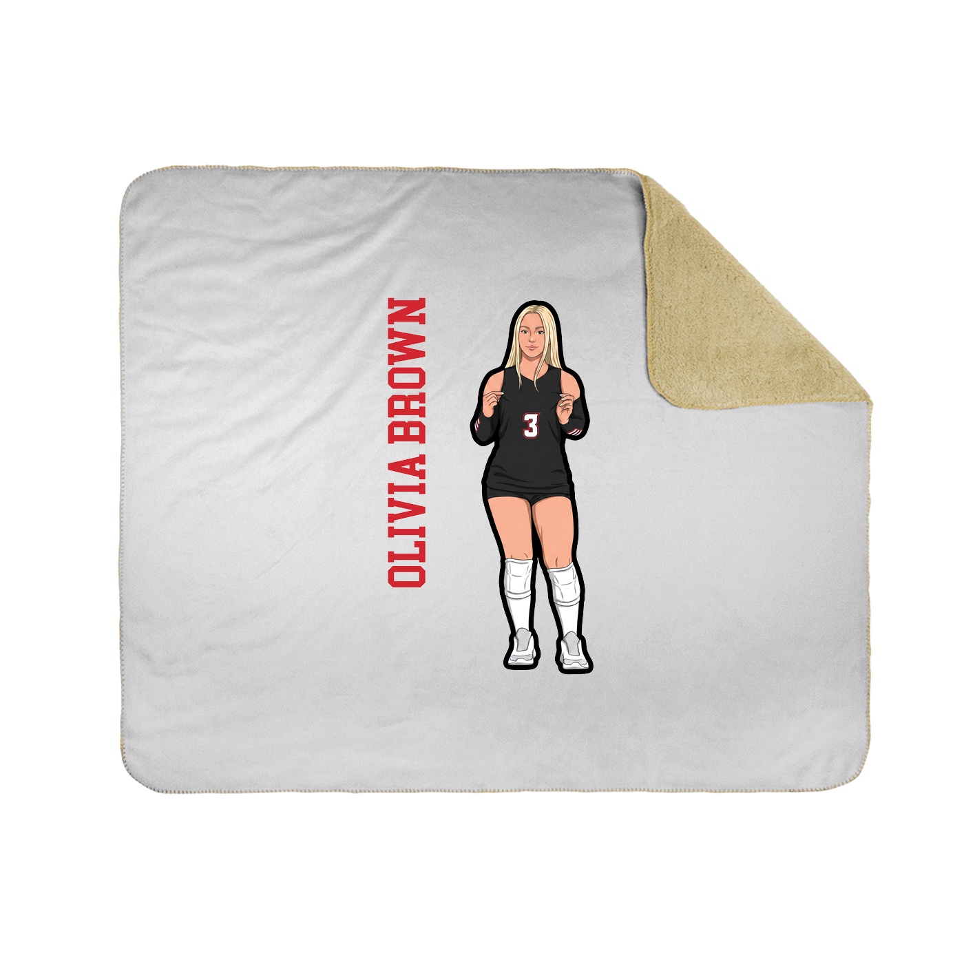 Throw Blanket — Name Vertical in White