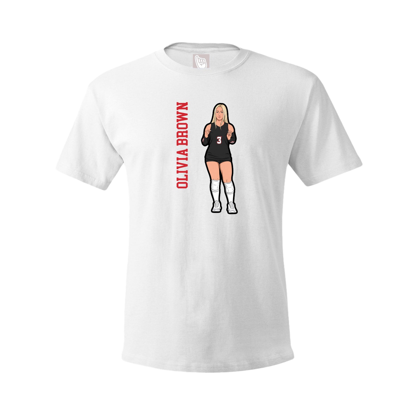 Youth Tee — Name Vertical in White