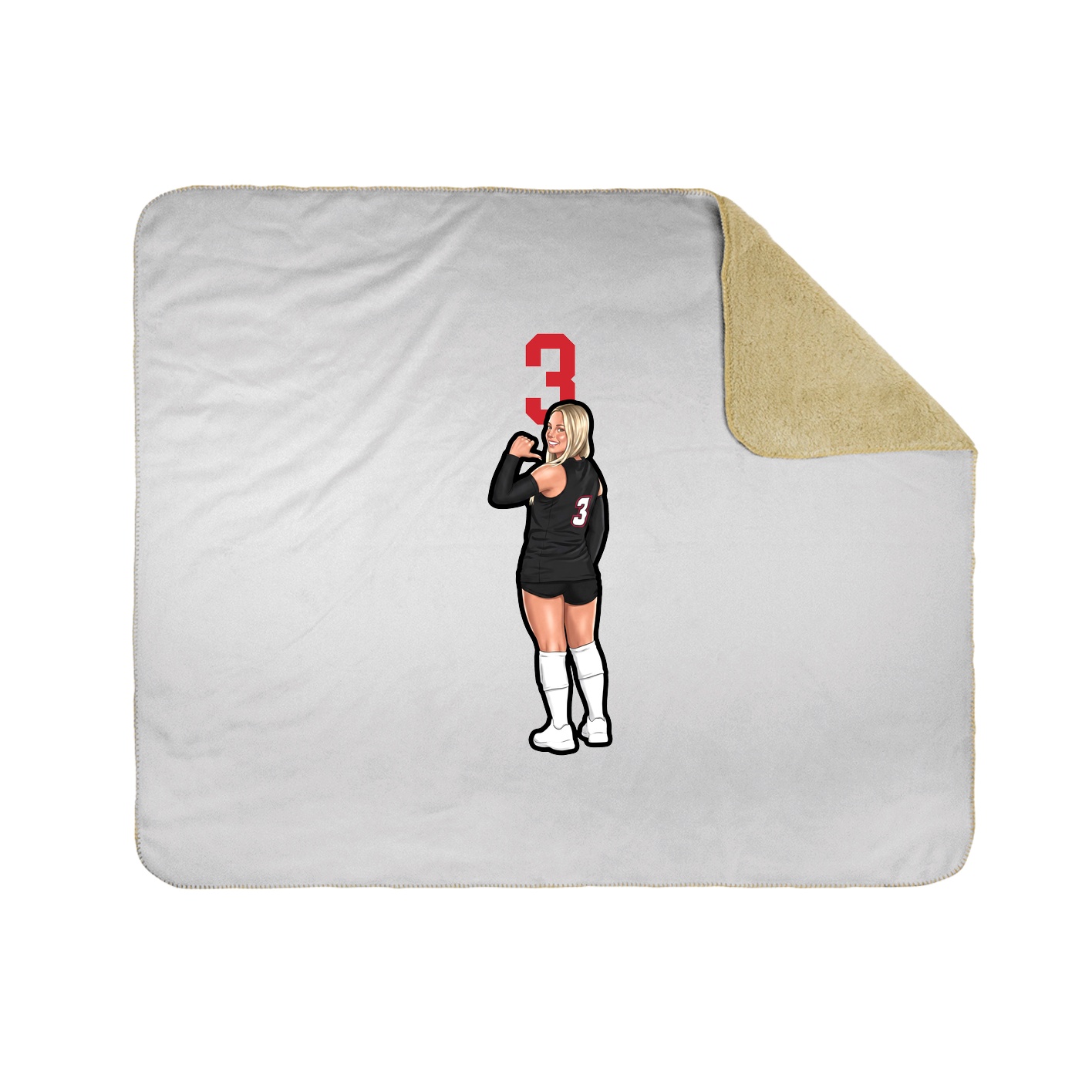 Throw Blanket — Number Top in White