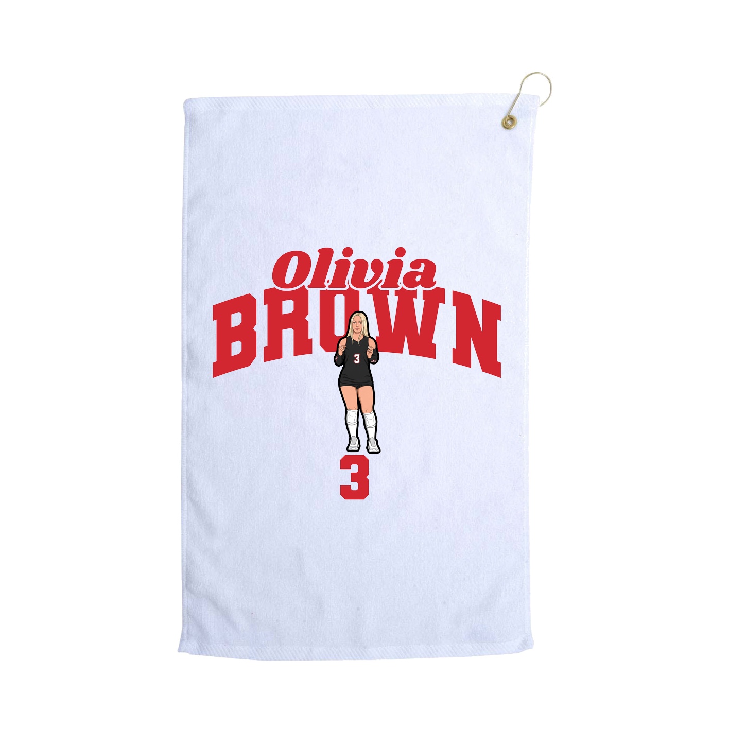 Golf Towel — Signature Arch in White
