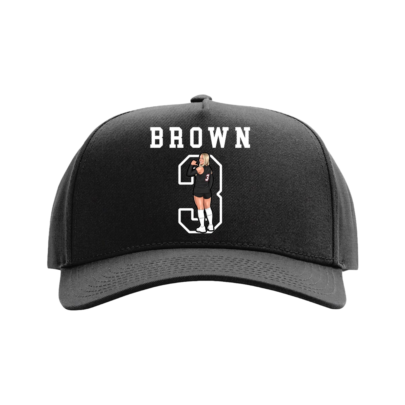 Full Fabric Five-Panel Champ Cap — Shirsey in Black