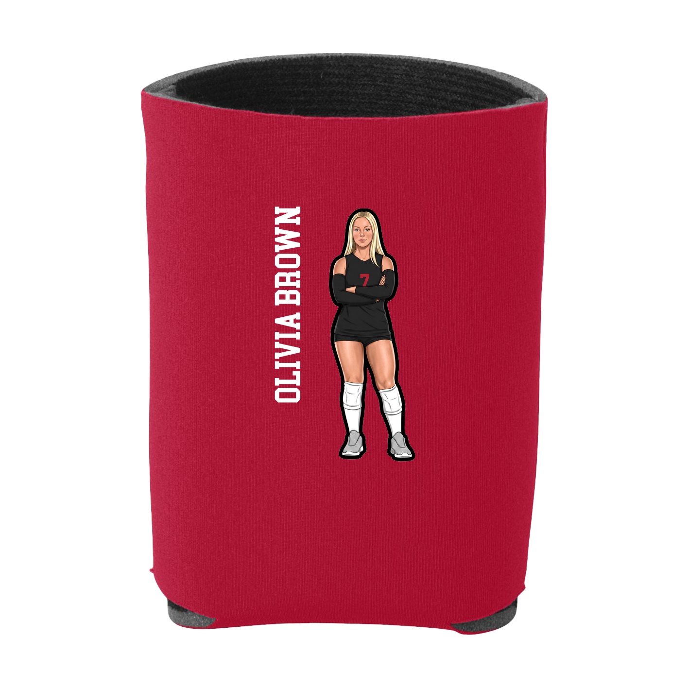 Can Holder — Name Vertical in Red