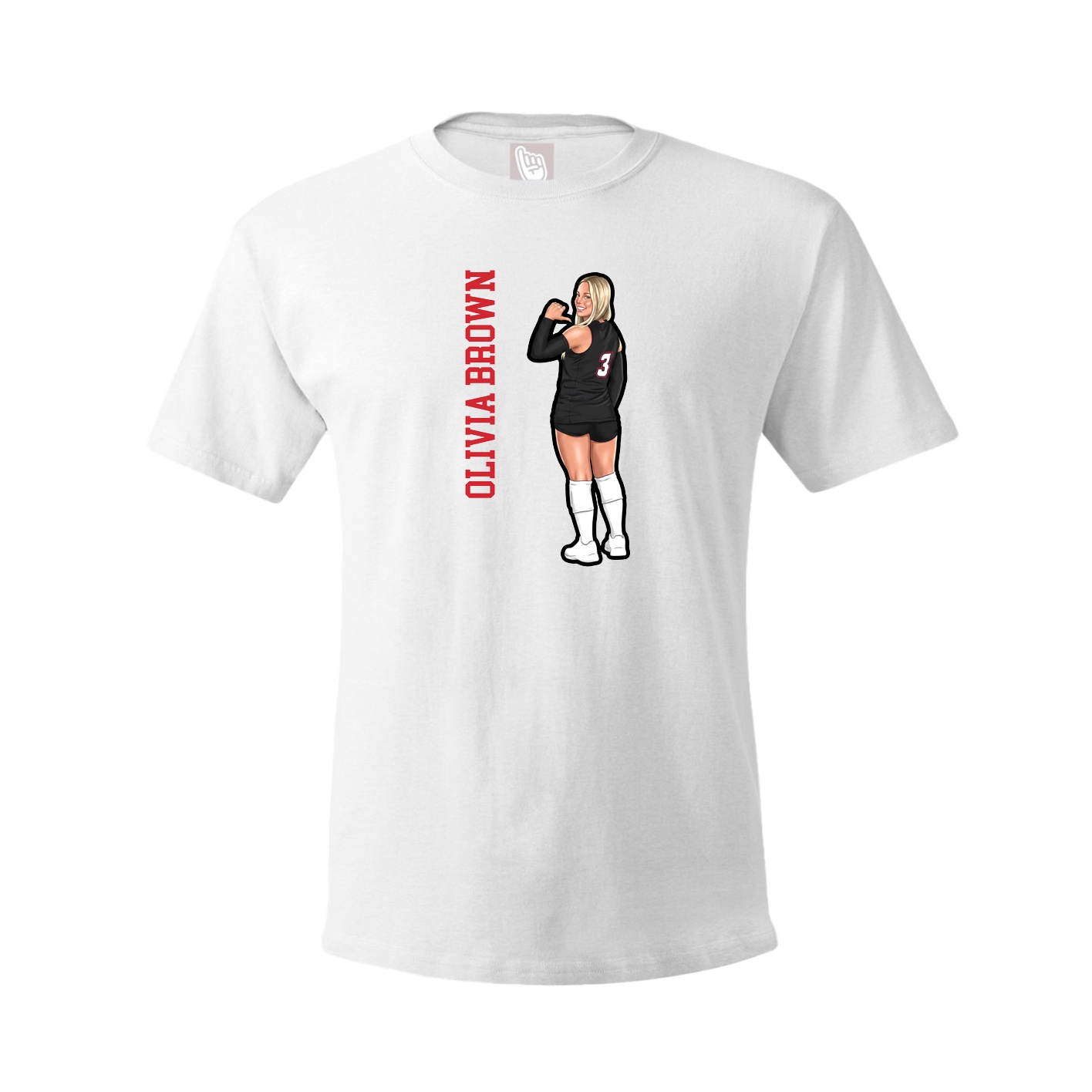 Youth Tee — Name Vertical in White