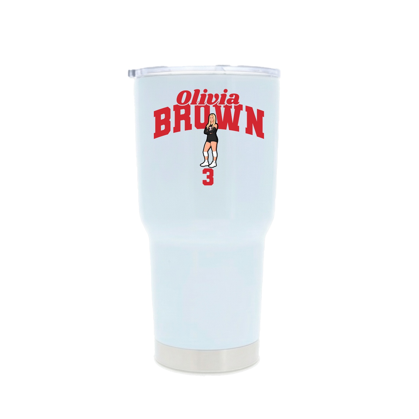 30oz Stainless Steel Tumbler — Signature Arch in White