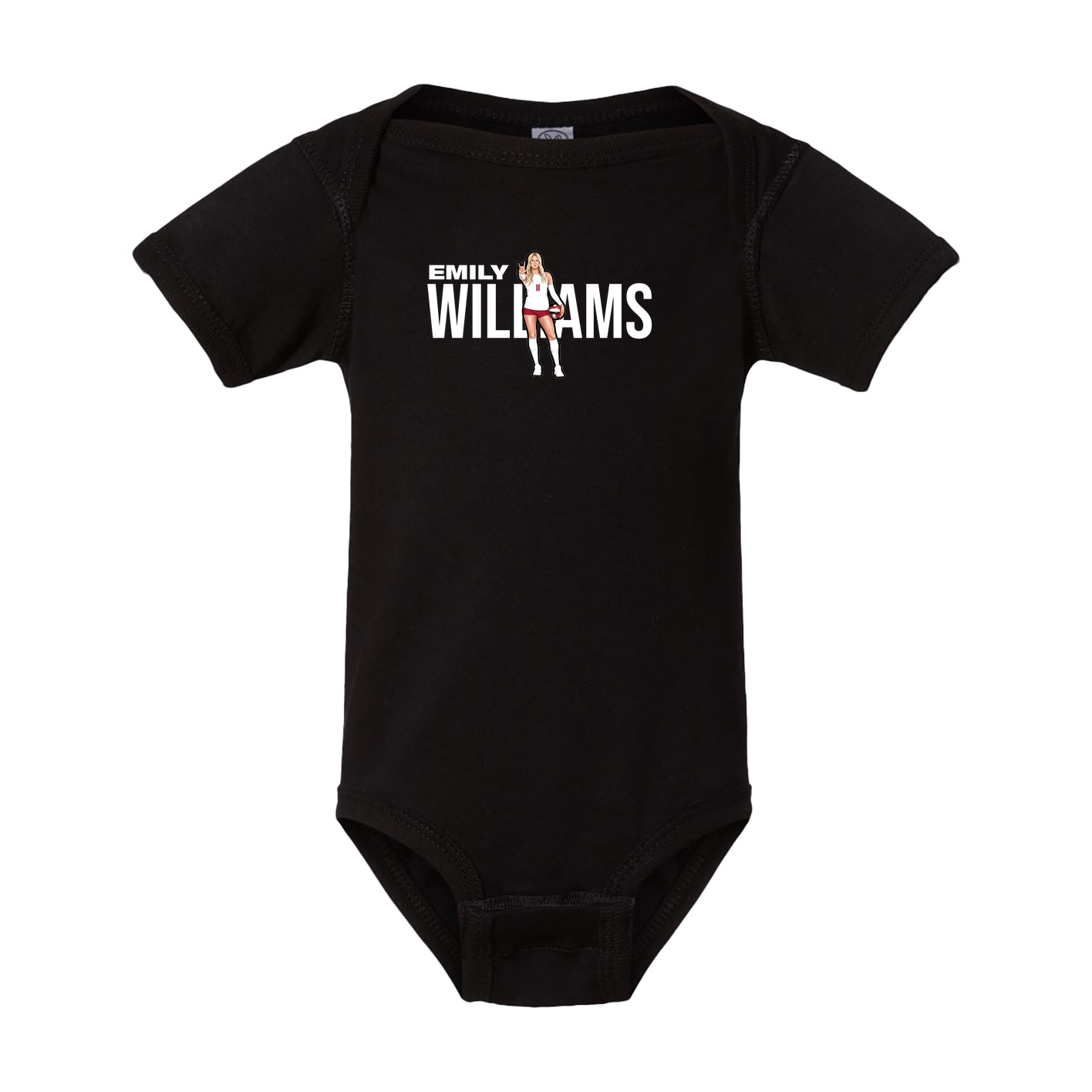 Baby Onesie — Player Name in Black
